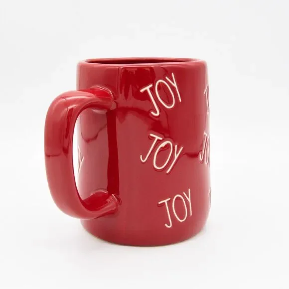 Red Rae Dunn Mug - Joy 16oz Ceramic Christmas Coffee Cup Gift For Mom - New - Picture 6 of 10
